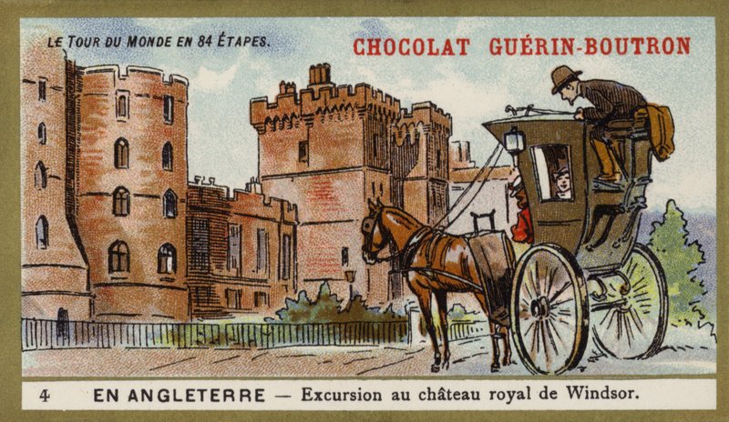 Windsor, İngiltere kraliyet kalesine gezi (chromolitho) by French School