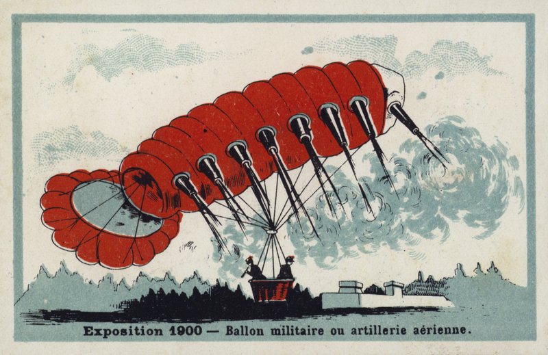 Sergi 1900 - askeri balon veya hava topçusu by French School