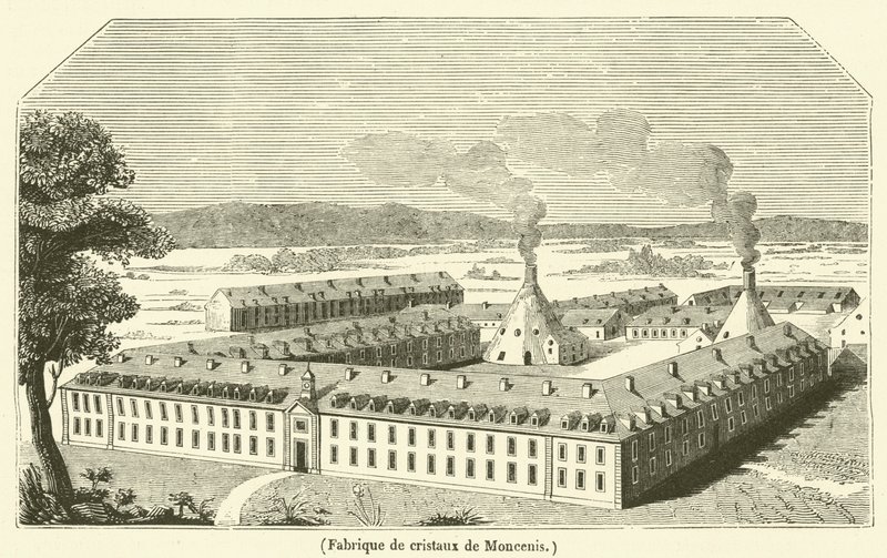 Moncenis kristal fabrikası (gravür) by French School