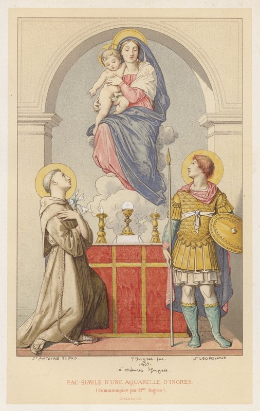 Ingres Tarafından Bir Suluboyanın Faksimilesi, Bayan Ingres Tarafından İletildi (chromolitho) by French School