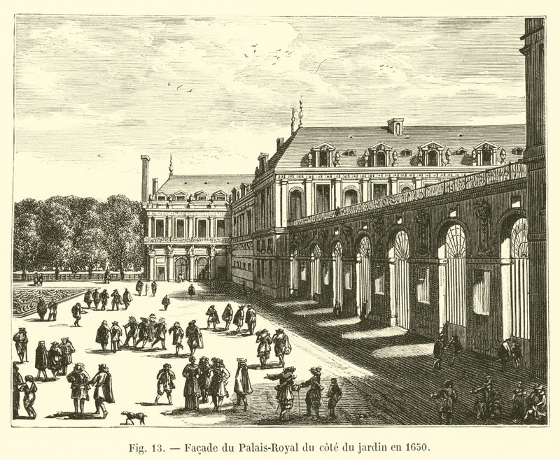 1650 yılında bahçe tarafından Palais-Royal cephesi by French School
