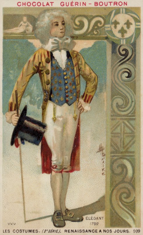 Şık giyimli adam, 1792 by French School