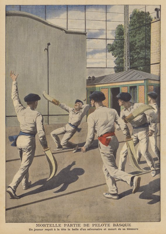 Bask pelota (renkli taş) oyunu sırasında ölümcül kaza by French School