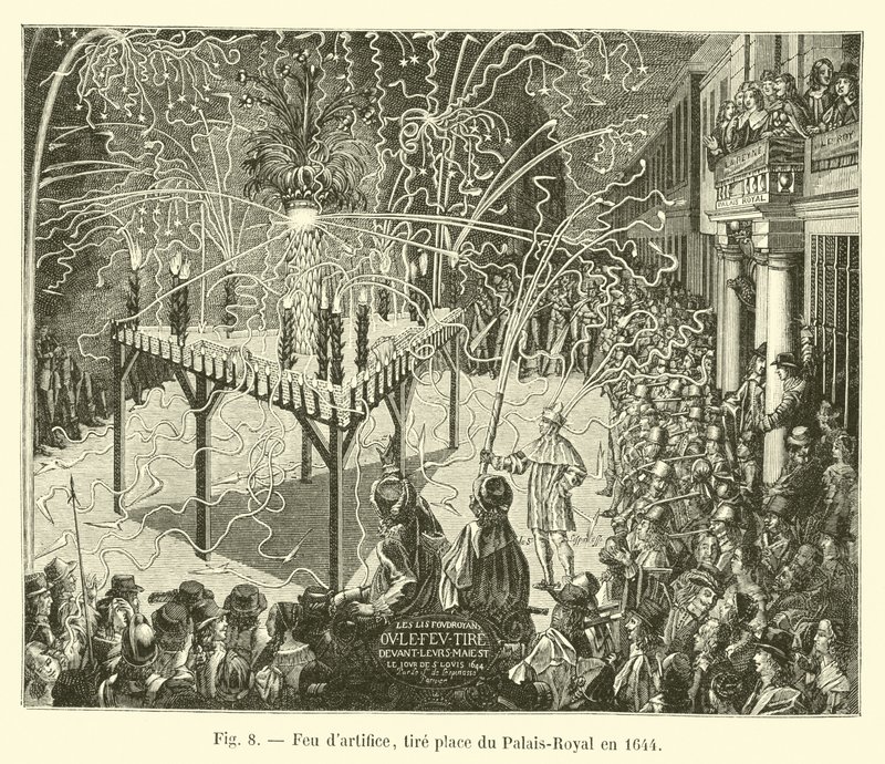 Havai fişek gösterisi, Place du Palais-Royal 1644 by French School