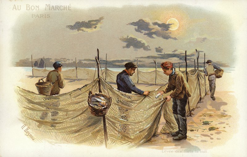 Balıkçılar ve ağlar by French School