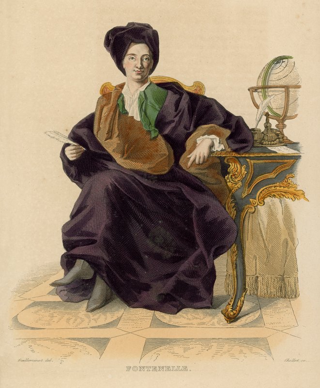 Fontenelle (renkli gravür) by French School