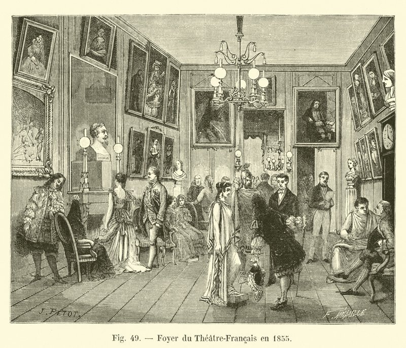 1855 yılında Theatre-Francais Fuayesi by French School