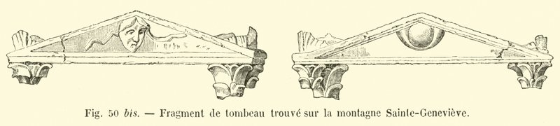 Sainte-Genevieve dağında bulunan bir mezar parçası by French School