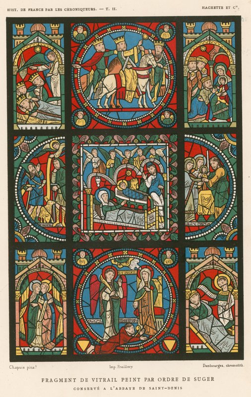 Şeker emriyle boyanmış vitray parçası by French School