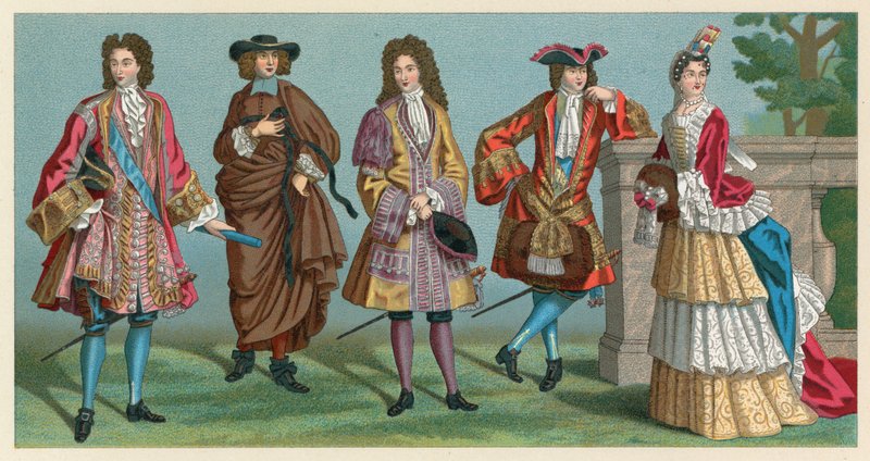 Fransa XVII-XVIII.Yüzyıl Kostümü by French School