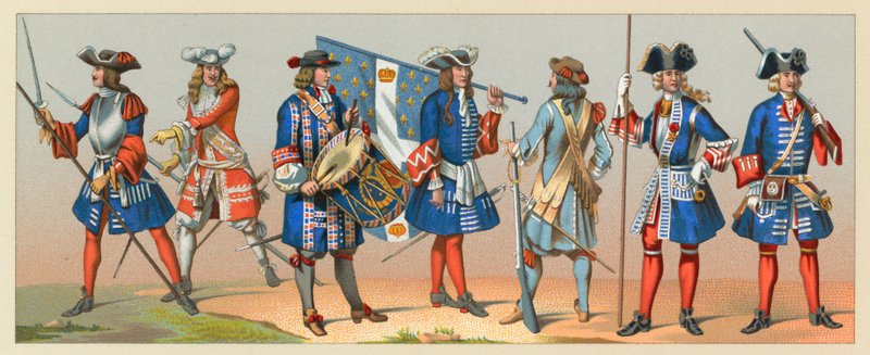 Fransa XVII-XVIII.Yüzyıl Kostümü by French School