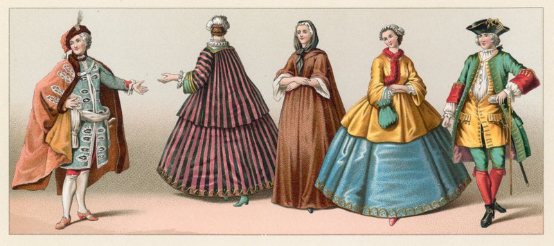 Fransa XVIII.Yüzyıl Kostümü by French School