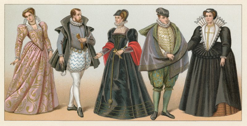 Fransa XVI. Yüzyıl Kostümü by French School