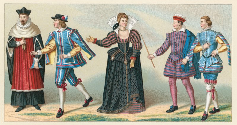 Fransa XVI. Yüzyıl Kostümü by French School