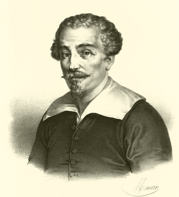 Francesco Albani veya Albano, portre (gravür) by French School