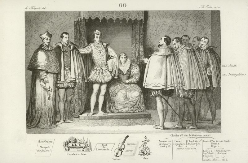 Fransa Kralı II. Francis, amcaları Guise Dükü ve Lorraine Kardinali Charles