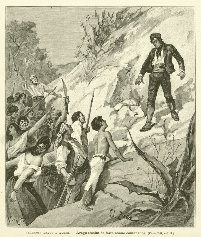 Francois Arago A Alger (gravür) by French School