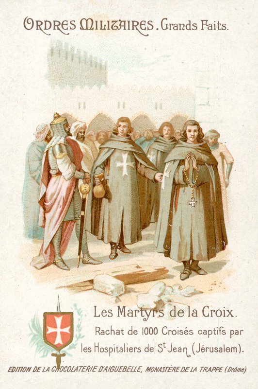 Knights Hospitaller, Kudüs tarafından ele geçirilen 1000 Haçlı'nın serbest bırakılması (chromolitho) by French School