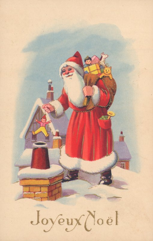 Fransız Noel kartı (renkli taş baskı) by French School