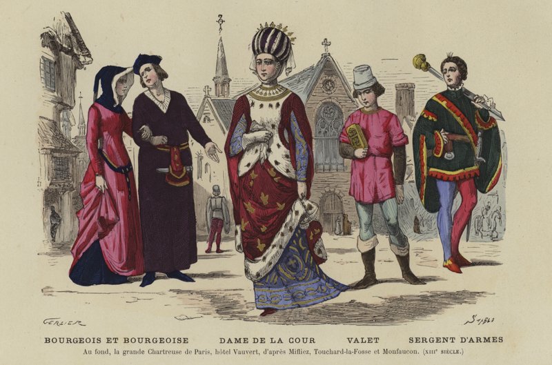 13. Yüzyılın Fransız kostümleri by French School