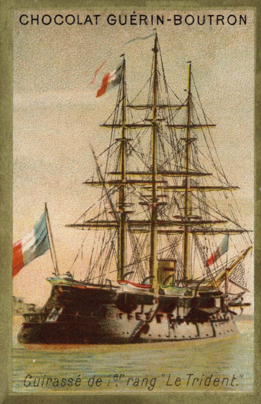 Fransız zırhlı Trident (chromolitho) by French School
