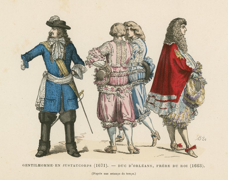 Fransız erkek kostümleri, 17. Yüzyıl by French School