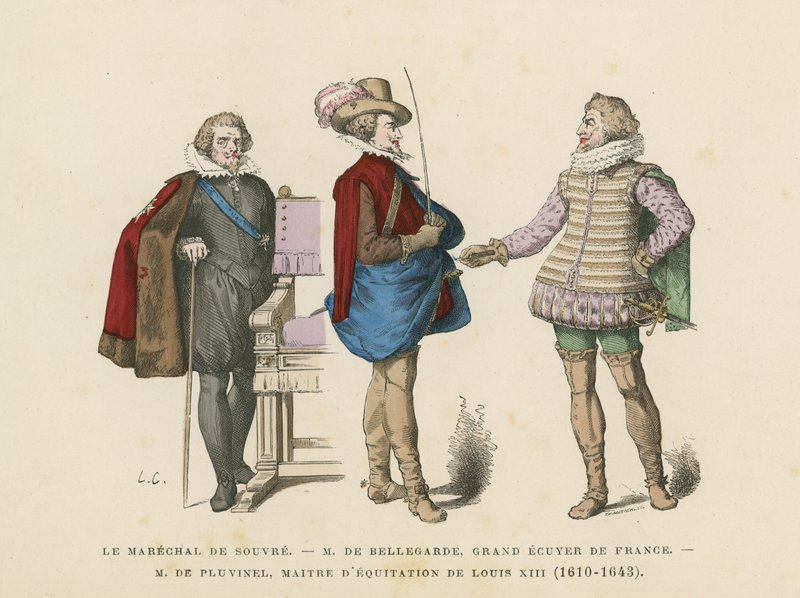 Fransız erkek kostümleri, 17. Yüzyıl by French School