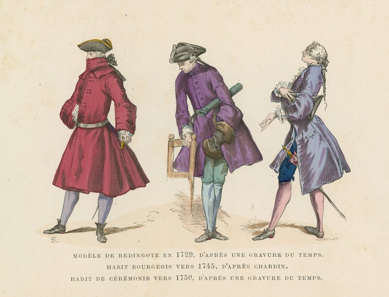 Fransız erkek modası, 18. yüzyıl by French School