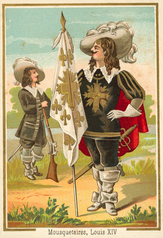 Louis zamanının Fransız silahşörleri (chromolitho) by French School