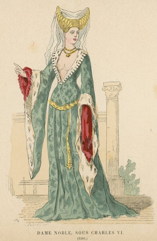 Charles VI, 1380 saltanatının Fransız soylu kadın by French School