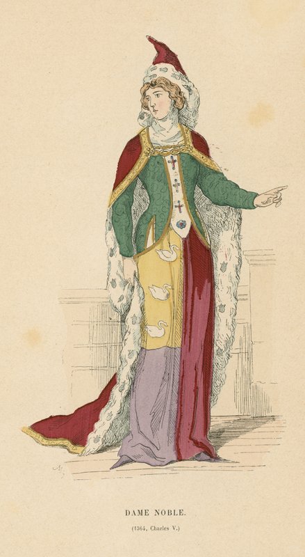 Charles V, 1364 saltanatının Fransız soylu kadın by French School