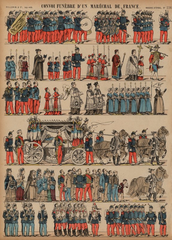 Fransa Mareşalinin cenaze alayı (renkli gravür) by French School