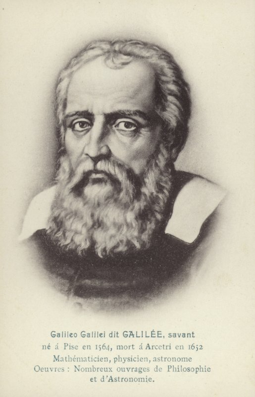 Galileo Galilei (1564-1642), İtalyan fizikçi, matematikçi ve astronom (lito) by French School