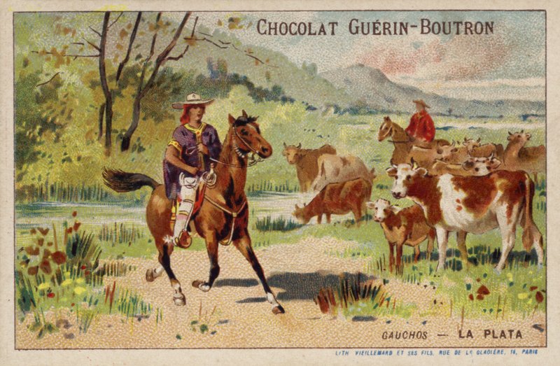 Gauchos, Arjantin (chromolitho) by French School