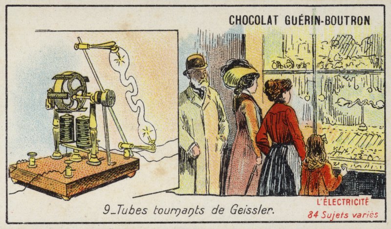 Geissler tüpleri (kromolitho) by French School