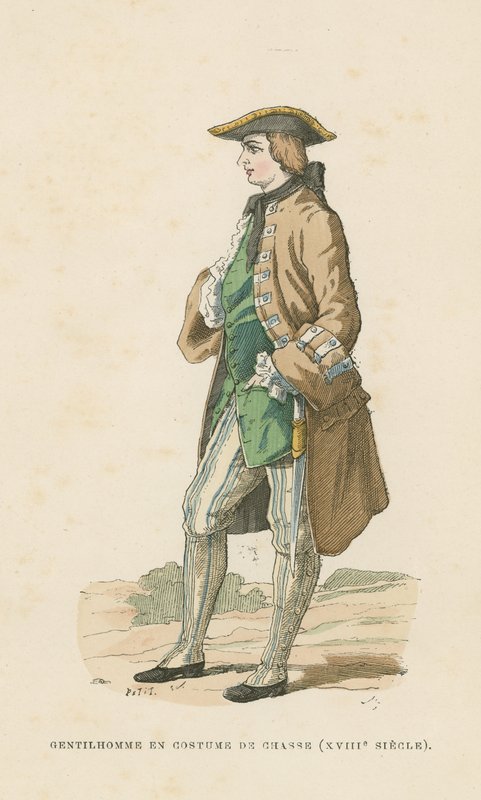 Av elbiseli beyefendi, 18. yüzyıl by French School