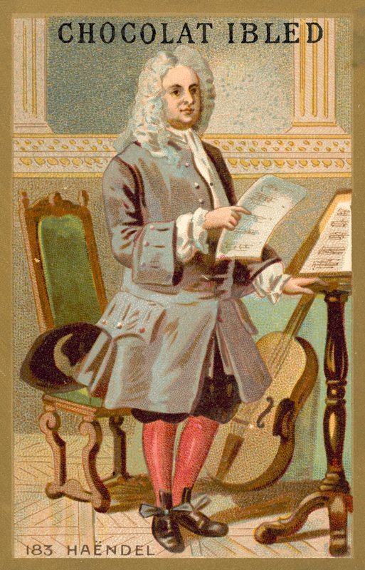 George Frideric Handel, Almanya doğumlu İngiliz besteci (chromolitho) by French School