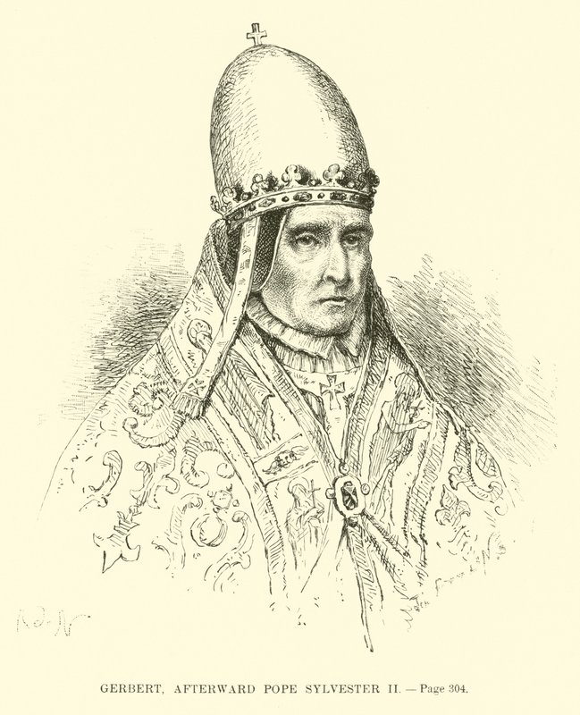 Gerbert, daha sonra Papa II. Sylvester by French School