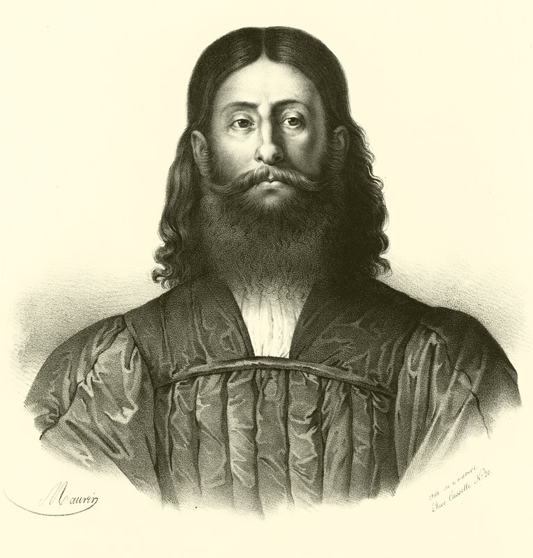 Giorgione, portre (gravür) by French School