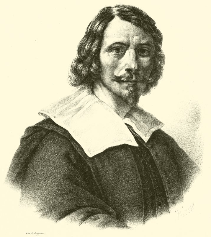 Guercino veya il Guercino olarak bilinen Giovanni Francesco Barbieri, portre by French School