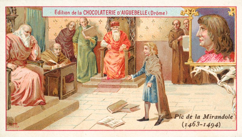 Giovanni Pico della Mirandola, İtalyan filozof, çocukken (chromolitho) by French School