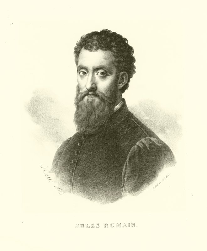 Giulio Pippi olarak da bilinen Giulio Romano, portre (gravür) by French School