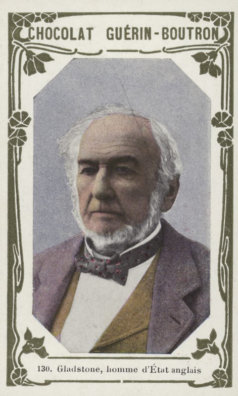 Gladstone, İngiliz devlet adamı (renkli fotoğraf) by French School