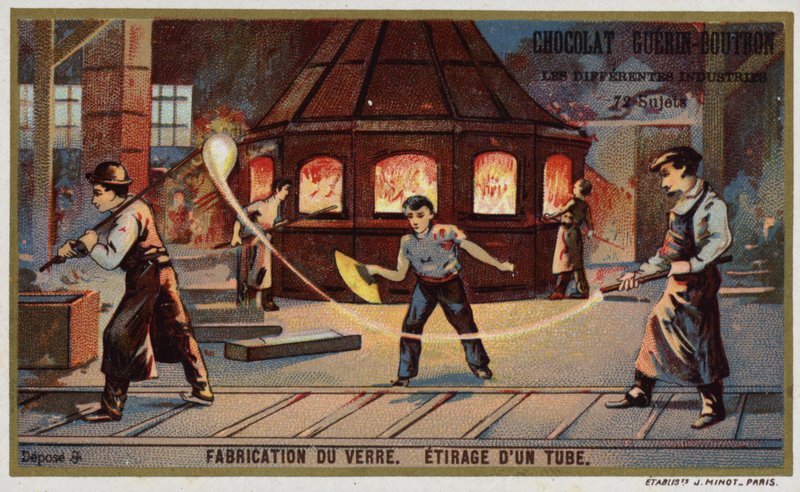 Cam imalatı. Bir tüp (chromolitho) çizmek by French School