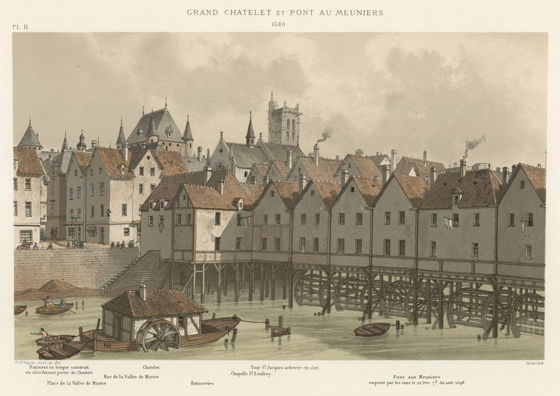 Grand Chatelet ve Pont au Meuniers, 1580 by French School