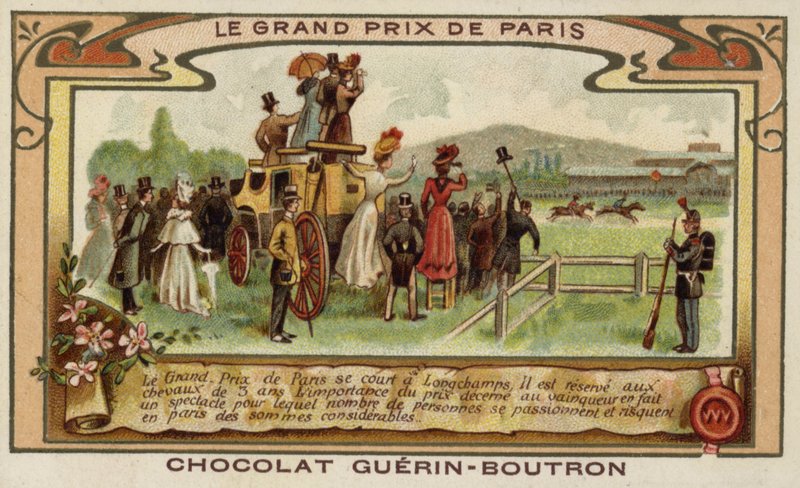 Paris Grand Prix at yarışı, Longchamps (chromolitho) by French School