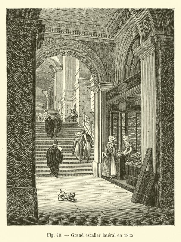 1825 yılında büyük yan merdiven by French School