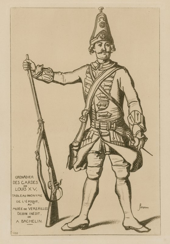 Louis XV muhafızlarının Grenadier by French School