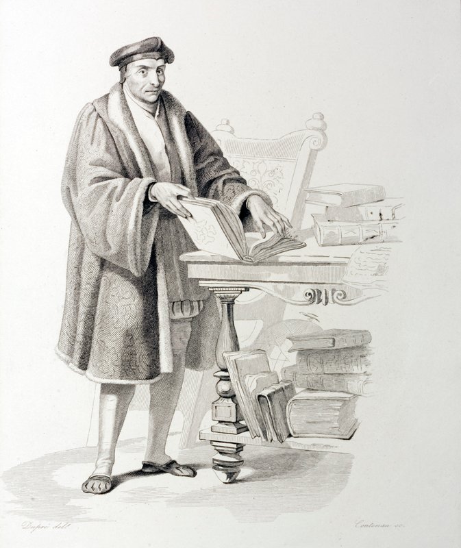 Guillaume Bude (1467-1540), Fransız bilim adamı ve hümanist filozof (gravür) by French School
