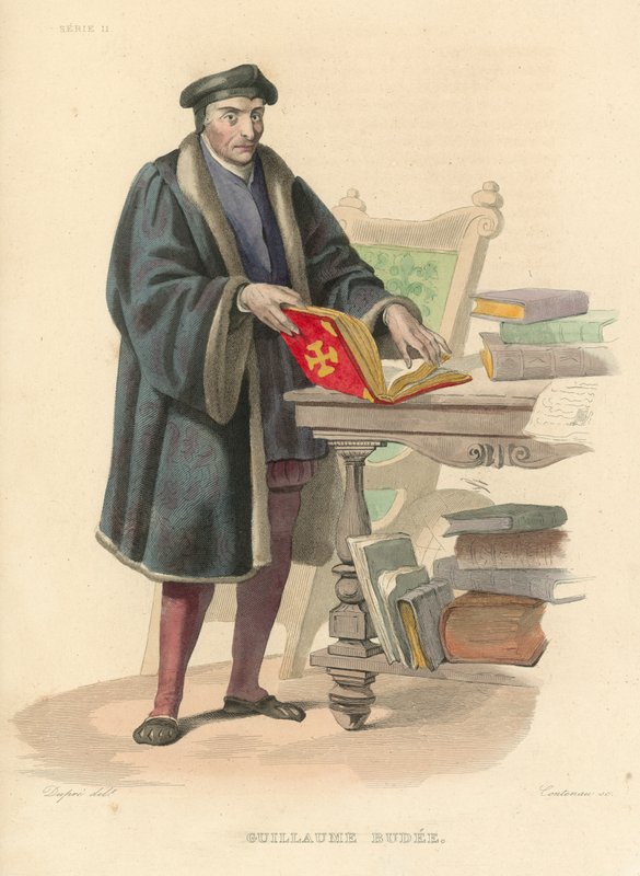 Guillaume Budee (renkli gravür) by French School